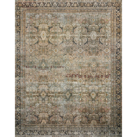 Olive Charcoal Layla Printed Area Rug by Loloi II, 9'6"x14'