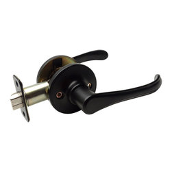 Designers Impressions - Rochester Design Matte Black Door Lever, Passage (Hall/Closet) - Door Levers