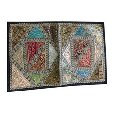 Mogul Interior - Dusky Hues Tapestry Runner Vintage Patchwork Embroidered Sequin Wall Throw - Tapestries
