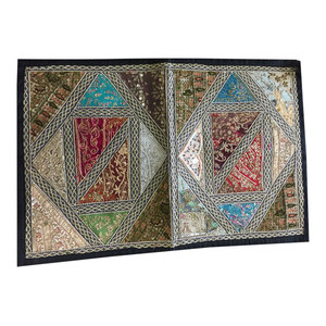Mogul Interior - Dusky Hues Tapestry Runner Vintage Patchwork Embroidered Sequin Wall Throw - Tapestries