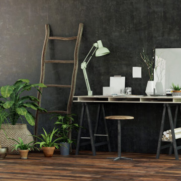Modern Industrial Home Office with Urban Flair