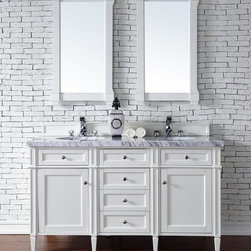 60 inch Double Sink Bathroom Vanity Cottage White Finish No Top - Bathroom Vanities And Sink Consoles