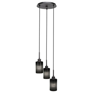 Edge 5 Light Cluster Pendalier Shown In Espresso Finish With 4 White Marble Glass