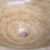 Black Honed Basalt Vessel Sink, Beige Travertine