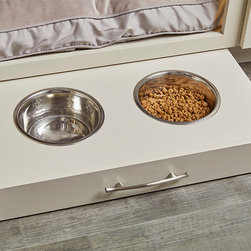 Wellborn Cabinet's Apron Front Sink Base with Toe Kick Pet Bowls Pullout - Products
