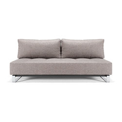 "Innovation" Supremax Sleek Excess Lounger | Mixed Dance Gray Sofa Bed / Chrome - Sofas