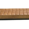 Benzara BM242105 Bench With Tufted Leatherette Seat and Metal Legs, Brown