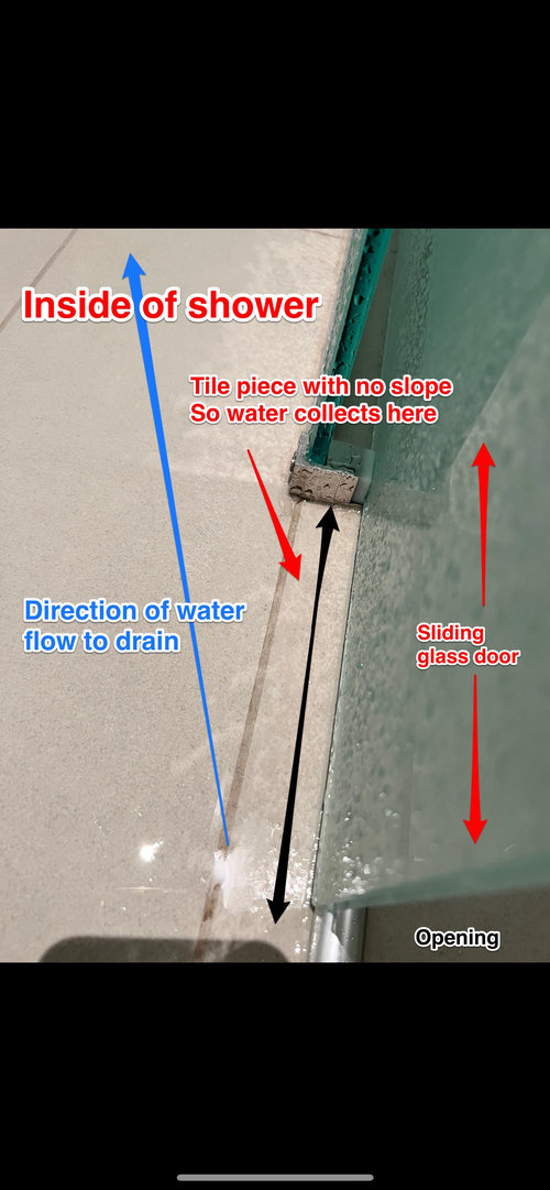 Water coming under shower sliding barn door