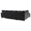 Glory Furniture Gallant Faux Leather Sectional in Black
