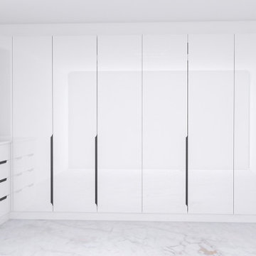 Fitted Hinged Wardrobe in Snow White Finish! Inspired Elements