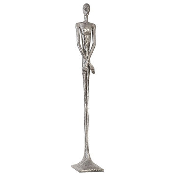 Skinny Male Sculpture, Liquid Silver
