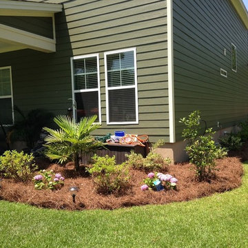 Long needle pine straw installation