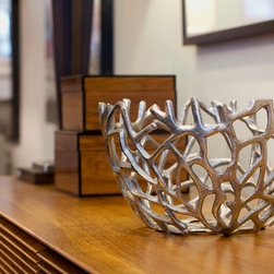 Branch Aluminum Round Bowl - Decorative Bowls