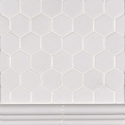 Whisper White 2x2 Hexagon Highland Park Porcelain Tile - Mosaic Tile