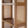 Mesa Cane and Solid Wood 4-Tier Etagere Bookcase