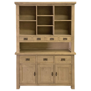 Barlow Sideboard with Hutch, Rustic Pine