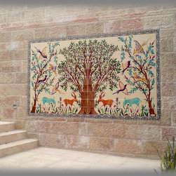 Fox Residence Landscape Hand Painted Ceramic Tile Mural - Outdoor Products