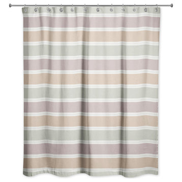 Soft Neutral Stripes 71x74 Shower Curtain