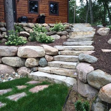 Stone outcropping steps