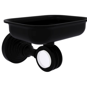 Pacific Grove Wall-Mount Soap Dish Holder with Dotted Accents, Matte Black