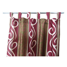 Mogul Interior - Patterned Curtains Luxurious Drapes Drapery Window Panels Pair Tab Top, 48"x96" - Curtains