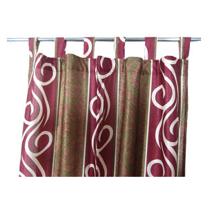 Mogul Interior - Patterned Curtains Luxurious Drapes Drapery Window Panels Pair Tab Top, 48"x96" - Curtains