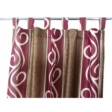 Patterned Curtains Luxurious Drapes Drapery Window Panels Pair Tab Top, 48"x96"