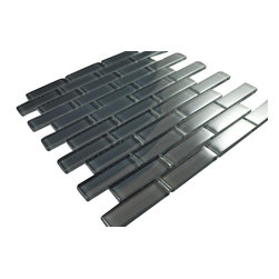 1x3 Dark Grey Glossy Subway Glass Mosaic Tiles - Home Accessories & Decor
