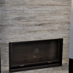 Barn board concrete fireplace surround - Products
