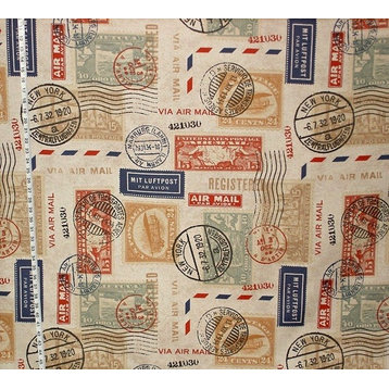 Travel Fabric Postage Stamp Mail, Standard Cut