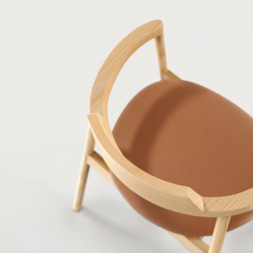 Alek Chair, Natural Ash and Camel Eco Leather