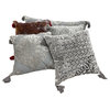 Silver Gray Traditional Textured Medallion Throw Pillow, 14" X 36"