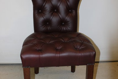 Bespoke leather dining chairs