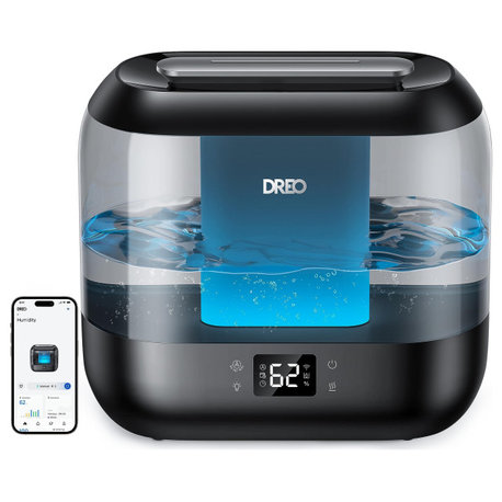 4L Smart Humidifiers for Bedroom, Quiet Supersized Cool Mist Ultrasonic, Black
