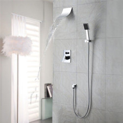 Annapolis Polished Chrome Wall Mount Waterfall Shower Set - Showerheads And Body Sprays