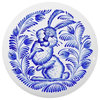 Folk Art Rabbit Ceramic Cabinet Drawer Knob