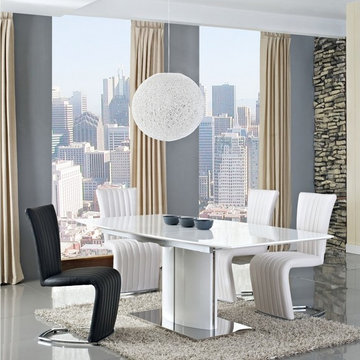 Blanch White High Gloss Dining Set (Table and 6 Chairs)