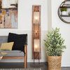 Eclectic Brown Bamboo Wood Floor Lamp 58829