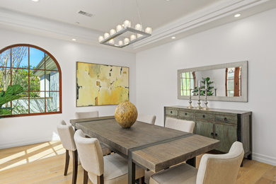 Example of a transitional dining room design in San Diego