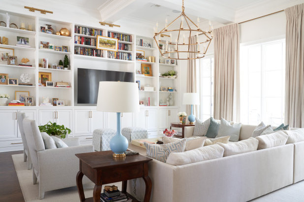 Transitional Family Room by Rivers Spencer
