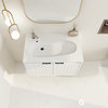 BNK Bath Vanity, Resin Sink, Modern Design, Soft Close Doors, White-Sr, 30