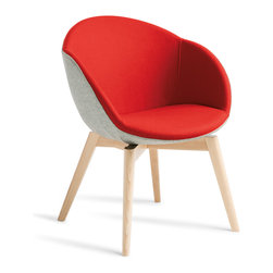 Amelia chair with timber base - Armchairs And Accent Chairs