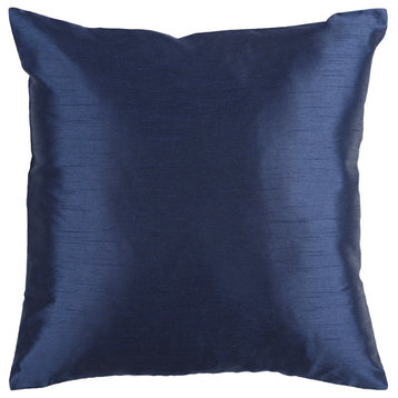 Solid Luxe by Surya Poly Fill Pillow, Navy, 18' x 18'