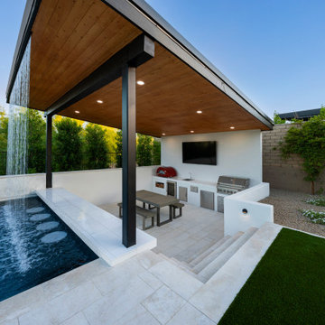 Outdoor Escape in Storyrock Sunken Firepit, Pool with Swim-up Cabana Bar