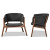 Blaine Scandinavian Modern Chair Set, Dark Gray