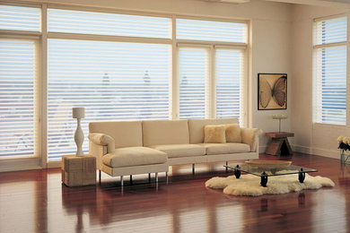 Trendy living room photo in Boston