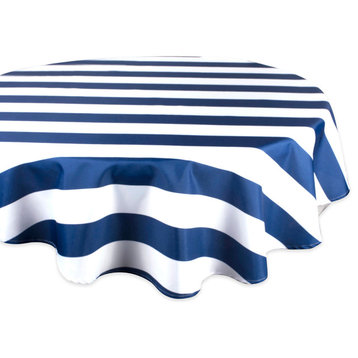 DII Nautical Blue Cabana Stripe Outdoor Tablecloth 60" Round