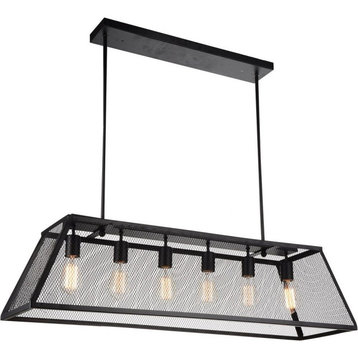 CWI Lighting 9601P42-6-101-A 6 Light Chandelier with Black Finish