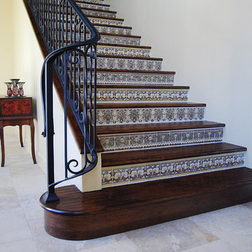Custom Hand scraped Hickory Stairs