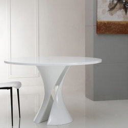 CURL - MODERN WHITE LACQUER ROUND DINING TABLE - Dining Tables